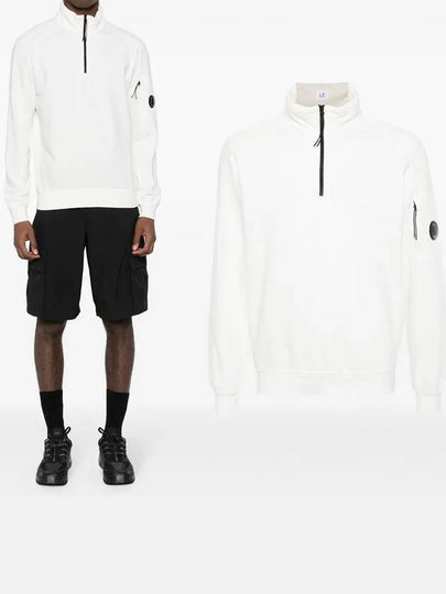 Light Fleece Half Zip-Up Sweatshirt White - CP COMPANY - BALAAN 2