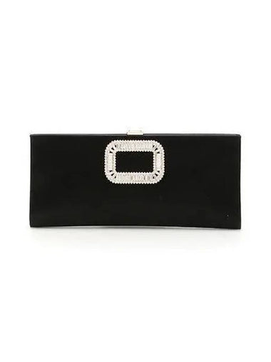 Roger Vivier Women s Buckle Satin Clutch Bag Black RBWABDD0220RS0 - ROGER VIVIER - BALAAN 1