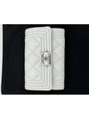 Boy silver logo caviar card wallet white - CHANEL - BALAAN 6