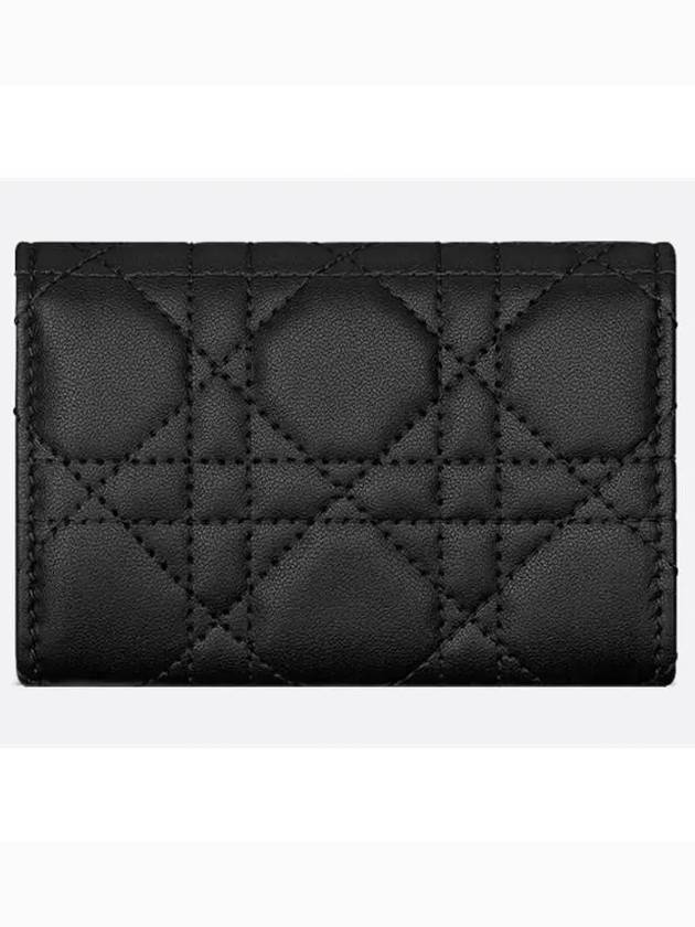 XS Lady Cannage Lambskin Half Wallet Black - DIOR - BALAAN 3