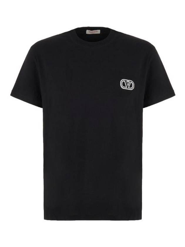 V Logo Short Sleeve T-Shirt Black - VALENTINO - BALAAN 1