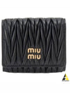 Matelasse Logo Nappa Leather Half Wallet Black - MIU MIU - BALAAN 2