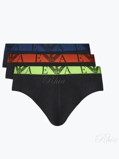 Men's Triangle Cotton Briefs 3 Pack Black - EMPORIO ARMANI - BALAAN 2