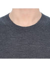 Heart Embroidered Logo Crew Neck Knit Top Heather Grey - AMI - BALAAN 6