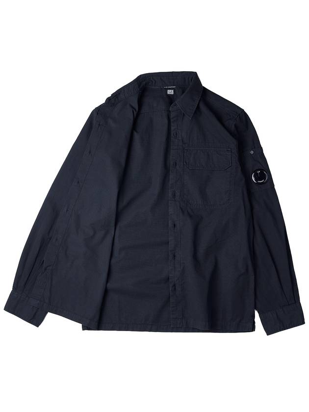 Lens Wappen Ripstop Shirt Zip Up Jacket Navy - CP COMPANY - BALAAN 10