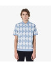 Men s Argyle Short Sleeve Polo Light Blue - LACOSTE - BALAAN 1