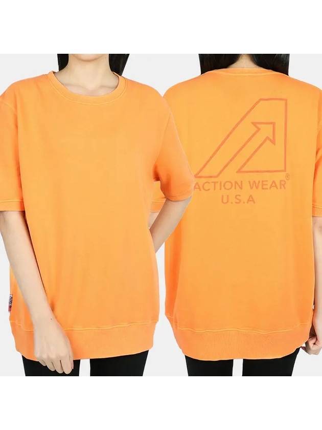 Women's Match Point Round Neck Short Sleeve T-Shirt Orange - AUTRY - BALAAN 3