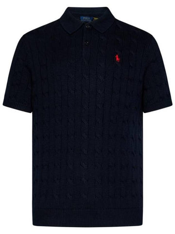 Embroidered Pony Knit Polo Shirt Navy - POLO RALPH LAUREN - BALAAN 1