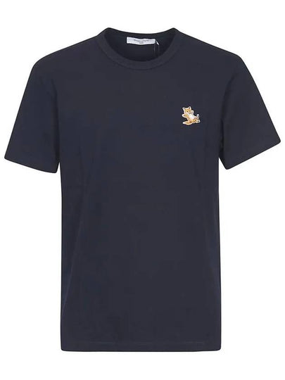 Chillax Fox Patch Classic Short Sleeve T-Shirt Navy - MAISON KITSUNE - BALAAN 2