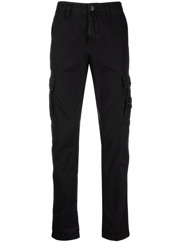 Men's Wappen Patch Slim Cargo Straight Pants Black - STONE ISLAND - BALAAN 2