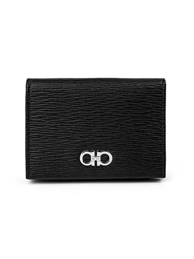 Men's Gancini Logo Leather Card Wallet Black - SALVATORE FERRAGAMO - BALAAN 3