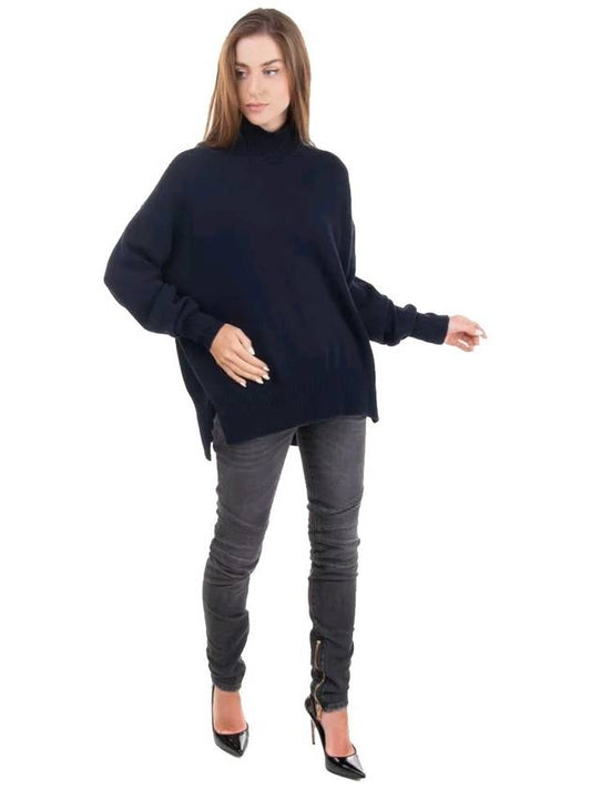 Cashmere women's size M black luxury overfit knit - JIL SANDER - BALAAN 1