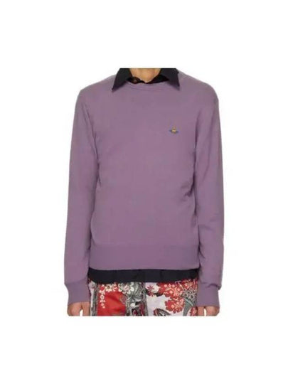 Logo Crew Neck Wool Knit Top Purple - VIVIENNE WESTWOOD - BALAAN 2