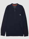 Men's Zebra Patch Long Sleeve Polo Shirt Navy - PAUL SMITH - BALAAN 2