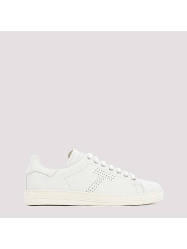 Warwick Grain Leather Low Top Sneakers Marble Cream - TOM FORD - BALAAN 1