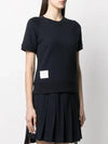 Women's Loopback Cotton Short Sleeve T-Shirt Navy - THOM BROWNE - BALAAN 4