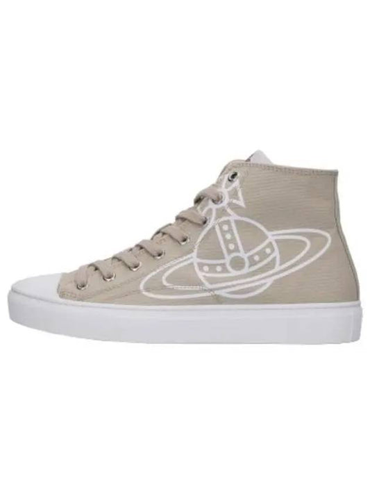 Orb logo print high top sneakers beige - VIVIENNE WESTWOOD - BALAAN 1