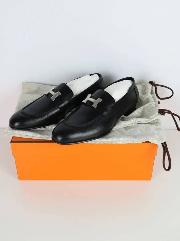 Paris Loafers Goatskin Palladium Noir - HERMES - BALAAN 8