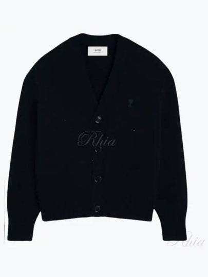 De Coeur Wool Cardigan Black - AMI - BALAAN 2