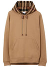 Check Cotton Blend Hoodie Camel Beige - BURBERRY - BALAAN 3