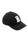 Monogram Motif Cotton Jersey Ball Cap Black - BURBERRY - BALAAN 2