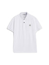 Compass Patch Short Sleeve Polo Shirt White - STONE ISLAND - BALAAN 1