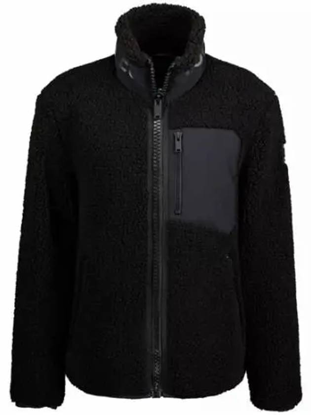 Men's Sagrek Shearling Fleece Zip-Up Jacket Black - MOOSE KNUCKLES - BALAAN 2