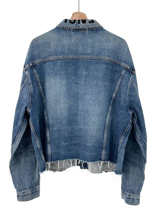 42 collar logo destroyed cutting overfit denim jacket - BALENCIAGA - BALAAN 3