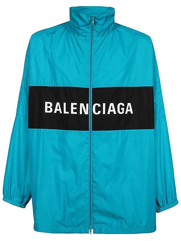 Logo Print Nylon Windbreaker Blue - BALENCIAGA - BALAAN 2