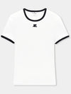 Bumpy Contrast Re-Edition Short Sleeve T-Shirt White - COURREGES - BALAAN 7