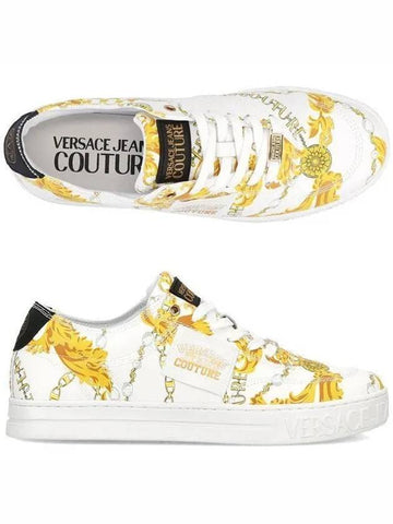 Jean Couture 75YA3SK9 ZP337 G03 Court 88 Baroque Printing Men's Low Top Sneakers _ 992540 - VERSACE - BALAAN 1