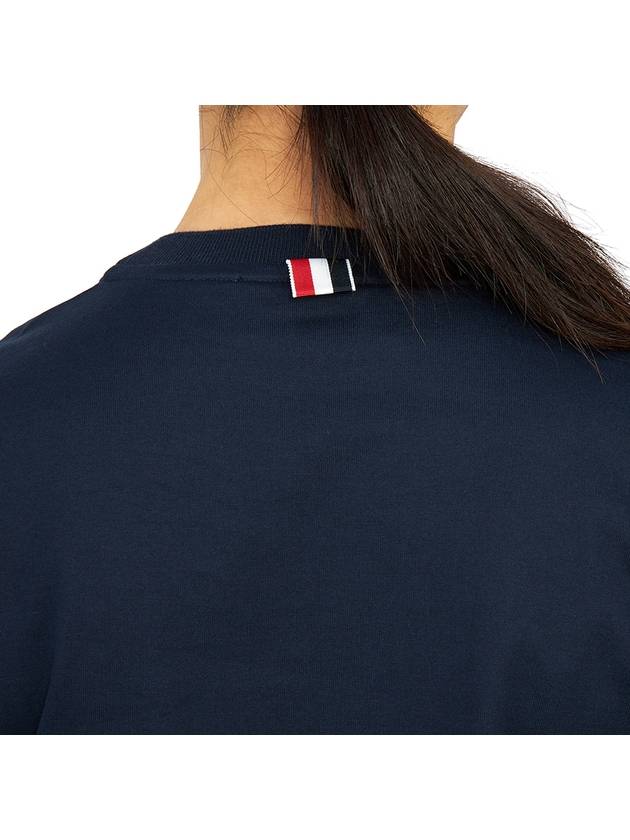 Midweight Jersey Boxy Pocket Short Sleeve T-Shirt Navy - THOM BROWNE - BALAAN 8