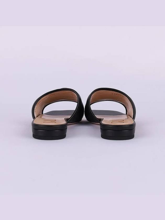 Double G Leather Slide Slippers Black - GUCCI - BALAAN 6