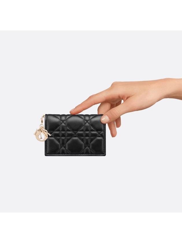 Lady Bloom Card Wallet Black - DIOR - BALAAN 6