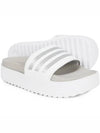 Women Adilette Platform Slippers White Zero Metallic Grey - ADIDAS - BALAAN 3