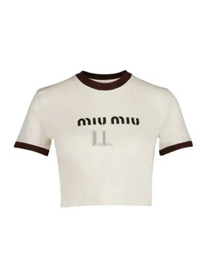 Logo Short Sleeve T-Shirt White - MIU MIU - BALAAN 2