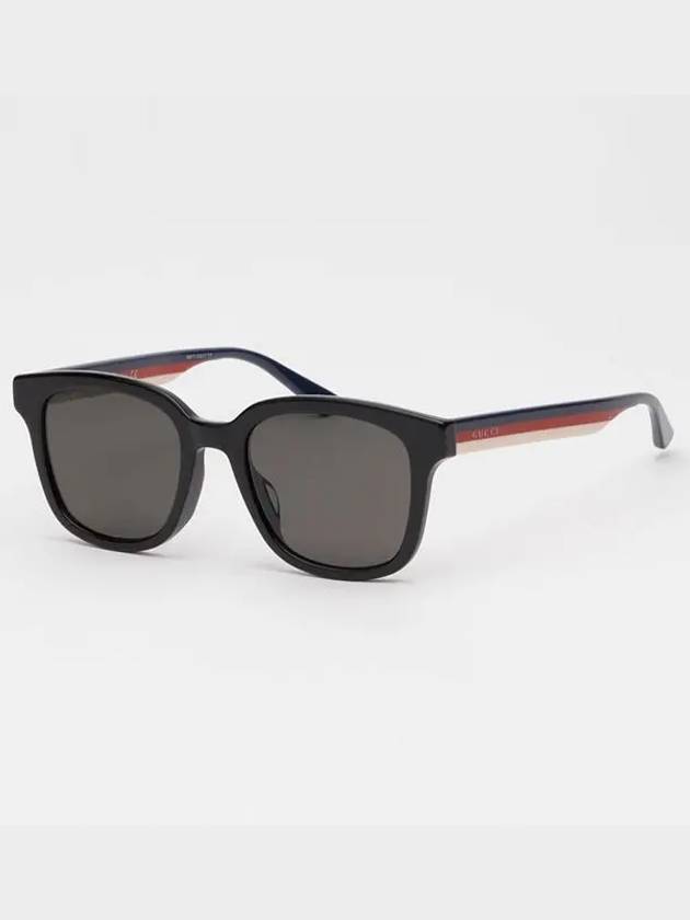 Eyewear Three Stripes Horn Rim Asian Fit Sunglasses Black - GUCCI - BALAAN 6