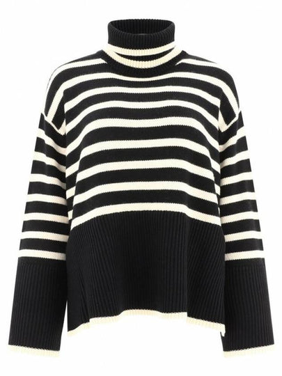 Signature Striped Turtleneck White Black - TOTEME - BALAAN 2