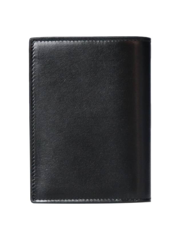 Men's Silver Monogram Fold Half Wallet Black - SAINT LAURENT - BALAAN 3