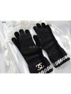 CC Logo Cashmere Gloves Black White AA8450 - CHANEL - BALAAN 9