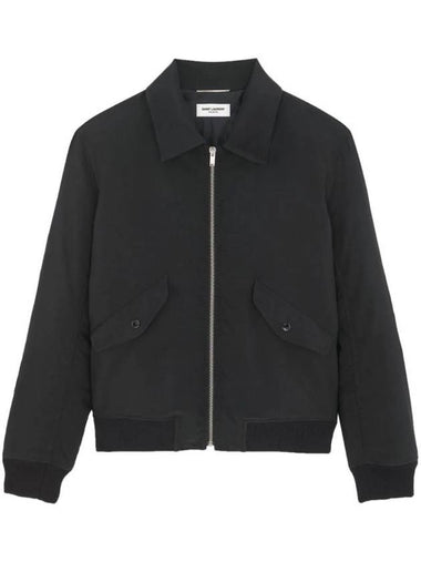 Zip-Up Bomber Jacket Black - SAINT LAURENT - BALAAN 1