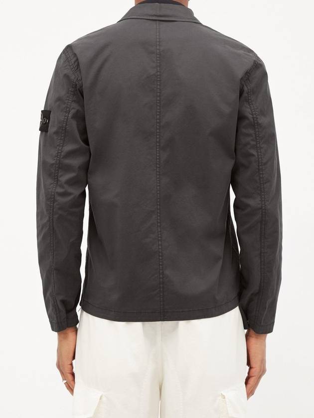 Wappen Patch Supima Twill Stretch Cotton Zip-up Jacket Grey - STONE ISLAND - BALAAN 7