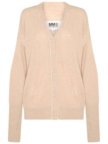 MM6 BEIGE ALPACA BLEND CARDIGAN S52HP0010S18289961 - MAISON MARGIELA - BALAAN 1