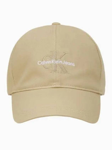 JEANS Men s Beige CKJ Monogram Embroidery Ball Cap HX0343 RAF - CALVIN KLEIN - BALAAN 1