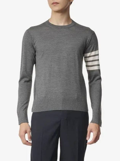 4 Bar Armband Classic Merino Wool Knit Top Medium Grey - THOM BROWNE - BALAAN 2