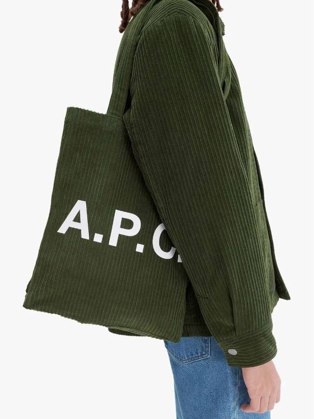 Lou Corduroy Eco Bag Tote Shoulder Khaki Unisex - A.P.C. - BALAAN 7