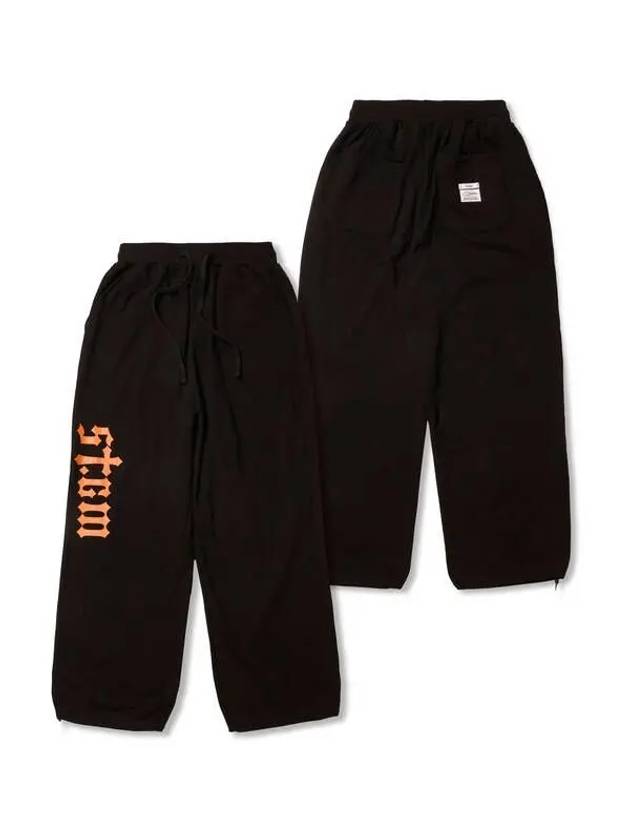 STGM Logo Super Wide Jogger Pants Black - STIGMA - BALAAN 1