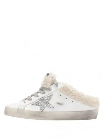 Superstar Sabot Shearling Lining Glitter Star Sneakers Mule - GOLDEN GOOSE - BALAAN 1