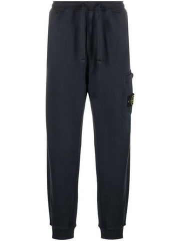 Compass Patch Cotton Track Pants Navy - STONE ISLAND - BALAAN 1