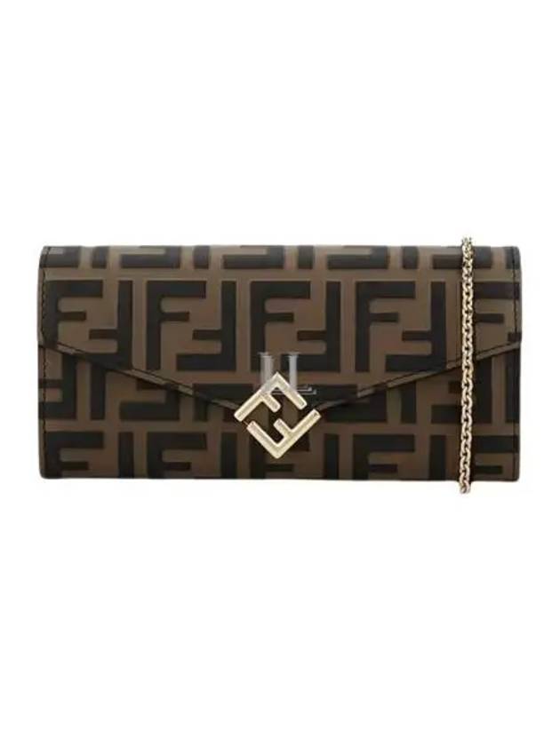 FF Diamond Continental Chain Cross Bag Brown - FENDI - BALAAN 2